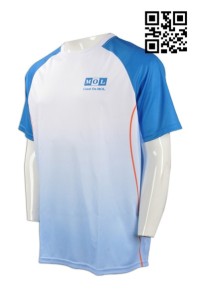 T638訂製男裝T恤款式    製造LOGOT恤款式   自訂T恤款式  T恤制服公司     白色漸變藍色